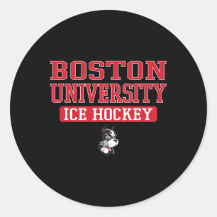 Pegatina Redonda Boston Terriers Equipo Vintage de Hockey sobre Hie