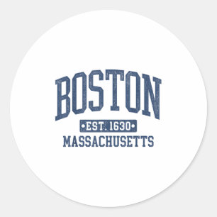 Pegatina Redonda Boston Vintage Sports Design Boston Machusetts Mam