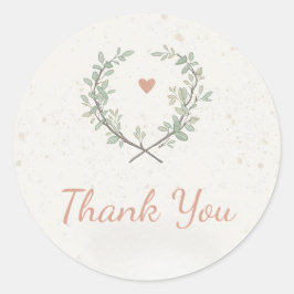 Pegatina Redonda Botanical Baby Shower Favor Tags – Minimal