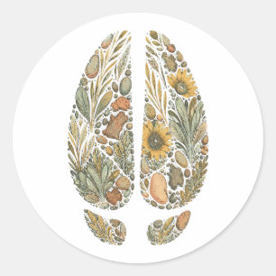 Pegatina Redonda Botanical Bison Hoof Sage Prairie Nature Sticker