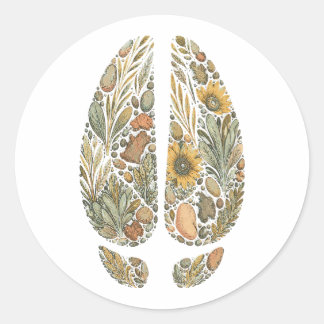Pegatina Redonda Botanical Bison Hoof Sage Prairie Nature Sticker