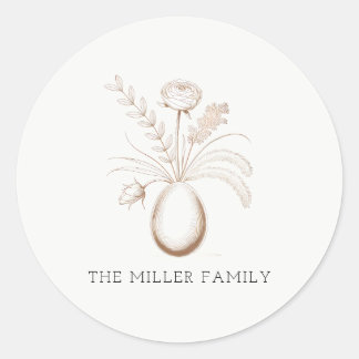 Pegatina Redonda Botanical Easter Personalized Round Sticker