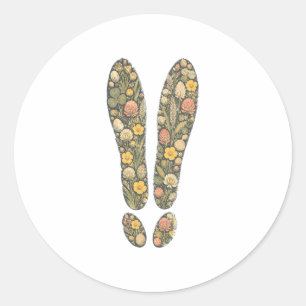 Pegatina Redonda Botanical Hare Tracks Spring Meadow Nature Sticker