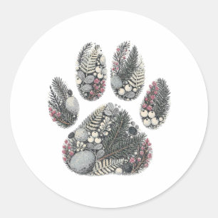 Pegatina Redonda Botanical Lynx Paw Northern Spruce Nature Sticker
