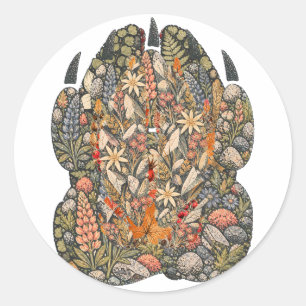 Pegatina Redonda Botanical Mountain Goat Hoof Alpine Nature Sticker