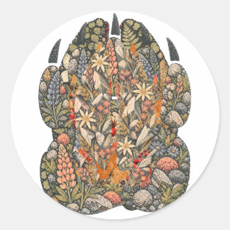 Pegatina Redonda Botanical Mountain Goat Hoof Alpine Nature Sticker