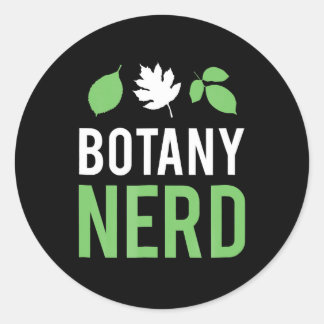 Pegatina Redonda botany nerd - botánicos de ciencia divertidos