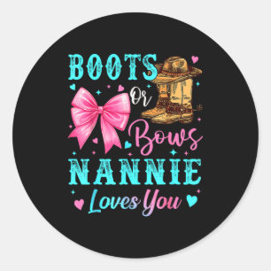 Pegatina Redonda Botas o Arcos Nannie te Ama Revelación de Sexo Fam