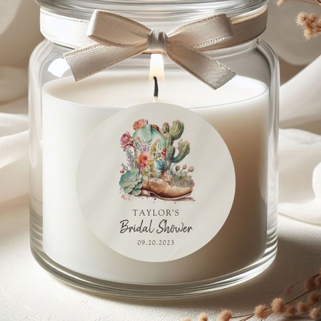 Pegatina Redonda Botas y Burbujeante Despedida de Soltera al Estilo (Subido por el creador)