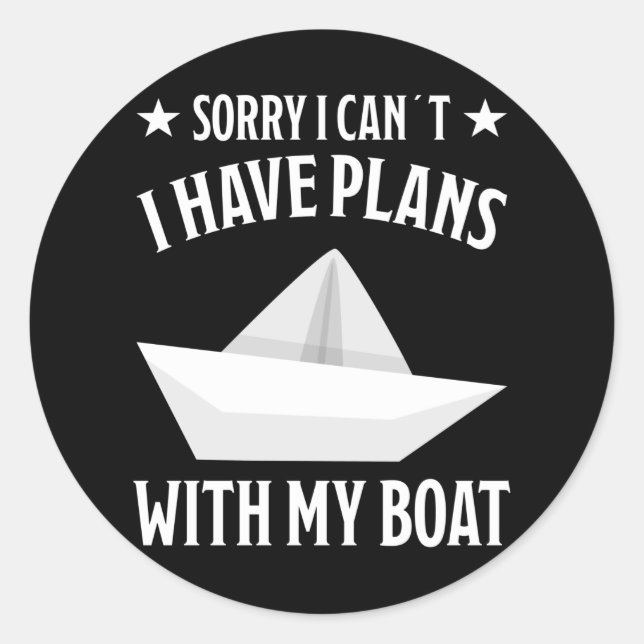 Pegatina Redonda Bote Boating Funny Captain Design Skipper Regalo (Anverso)