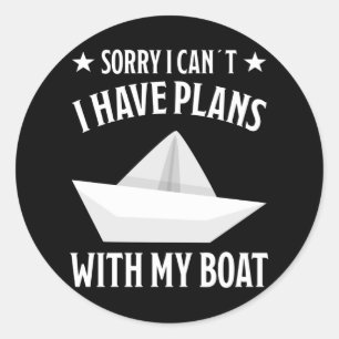 Pegatina Redonda Bote Boating Funny Captain Design Skipper Regalo
