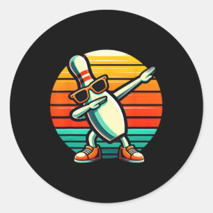 Pegatina Redonda Bote Pin Dabbing Sungles Bowler Jugador Niños