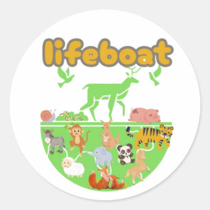 Pegatina Redonda bote salvavidas