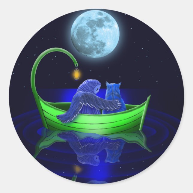 Pegatina Redonda bote verde de arveja (Anverso)