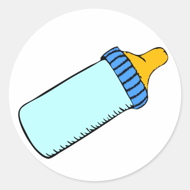 Pegatina Redonda Botella Blue Baby (Anverso)