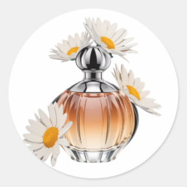 Pegatina Redonda Botella Daisy Perfume