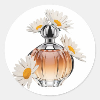 Pegatina Redonda Botella Daisy Perfume