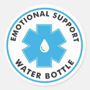 Pegatina Redonda Botella de agua de apoyo emocional
