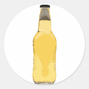 Pegatina Redonda Botella de cerveza