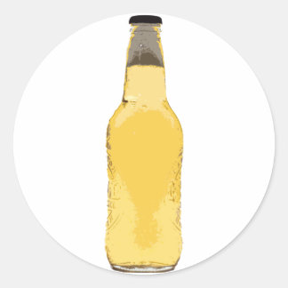 Pegatina Redonda Botella de cerveza