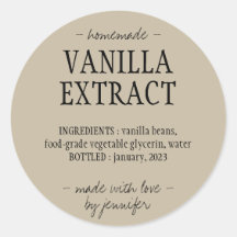 Botella de extracto de vainilla Bebida casera salv