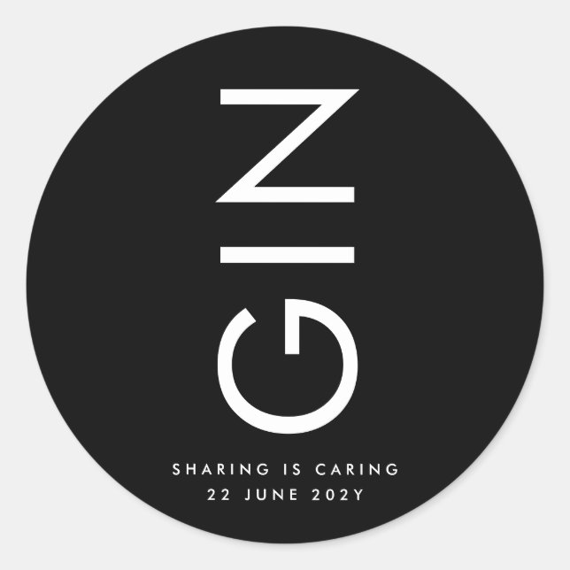 Pegatina Redonda Botella de licor de gran monograma ultramoderna ne (Anverso)