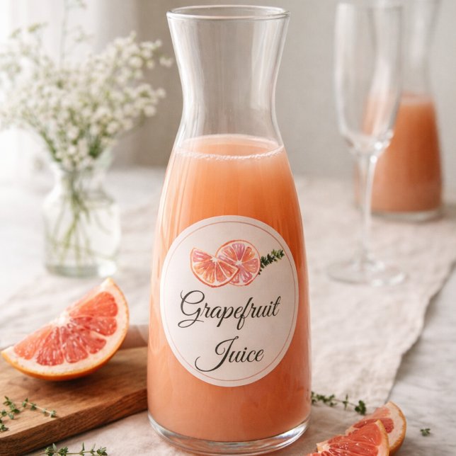 Pegatina Redonda Botella de Mimosa de Jugo de Toronja (Subido por el creador)