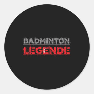 Pegatina Redonda Botella de regalo de Badminton Funny Legend