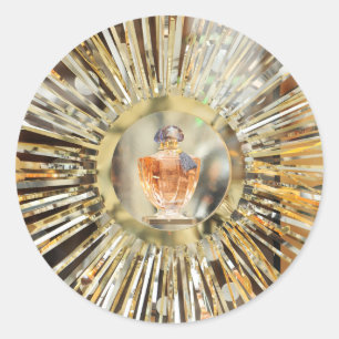 Pegatina Redonda Botella Perfume
