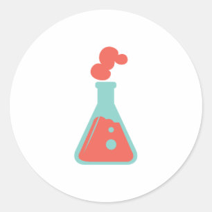 Pegatina Redonda Botella química