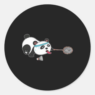 Pegatina Redonda Botellas de Badminton Animales Panda