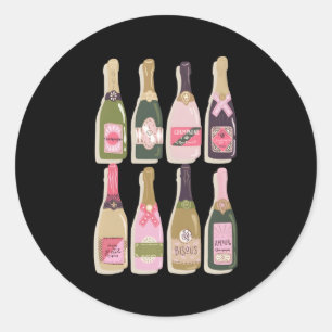 Pegatina Redonda Botellas de champán Año Nuevo Eves 2022 Py