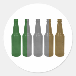 Pegatina Redonda Botellas irlandesas de cerveza