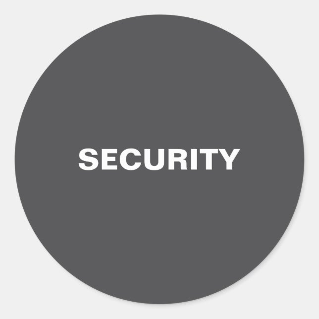 Pegatina Redonda Both Sided Print Mens Womens Black Uni Security  (Anverso)