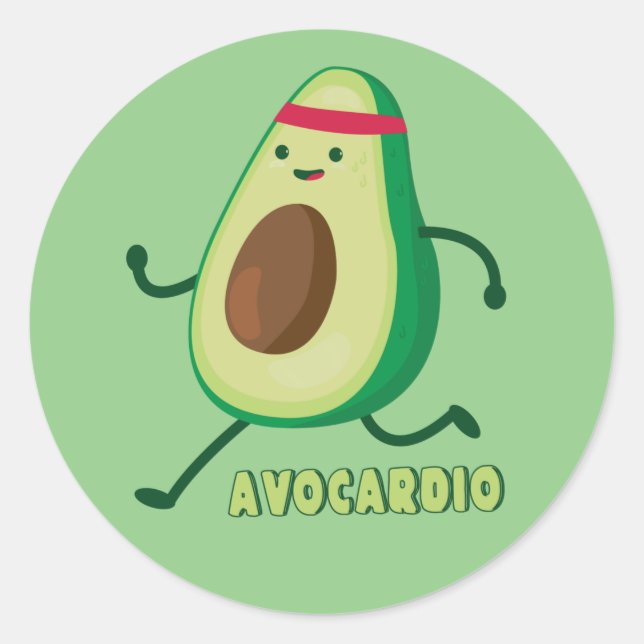 Pegatina Redonda Botón Avocardio Motivacional Gracioso (Anverso)