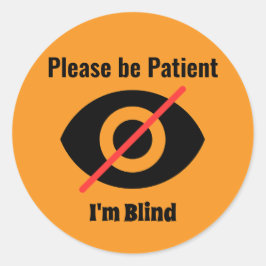 Pegatina Redonda Botón ciego de símbolo