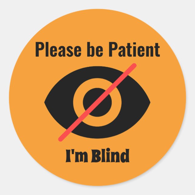 Pegatina Redonda Botón ciego de símbolo (Anverso)