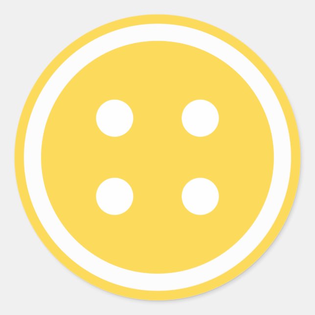 Pegatina Redonda botón de coser de Naranja corto (Anverso)