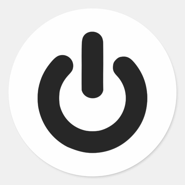 Pegatina Redonda botón de encendido (Anverso)