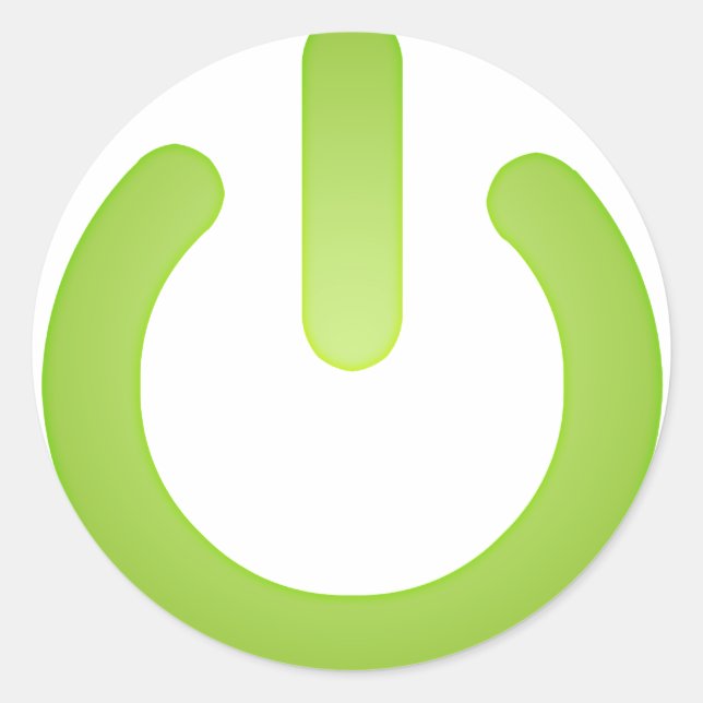 Pegatina Redonda Botón de encendido simple (Anverso)