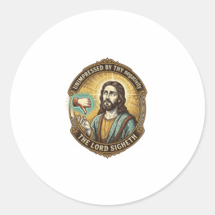Pegatina Redonda Botón de no me gusta de Jesús Humor de troll odiad