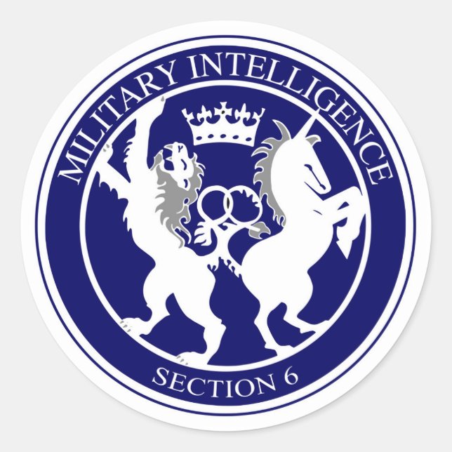 Pegatina Redonda Botón del logotipo MI6 (Anverso)