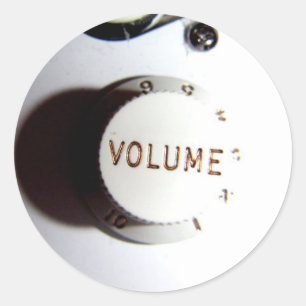 Pegatina Redonda Botón del volumen de la guitarra
