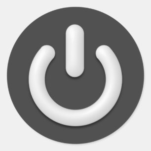 Pegatina Redonda Botón espera (del poder)