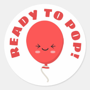 Pegatina Redonda botón Listo para abrir