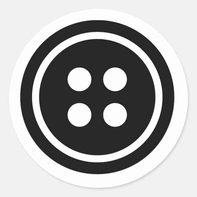 Pegatina Redonda Botón negro (Anverso)