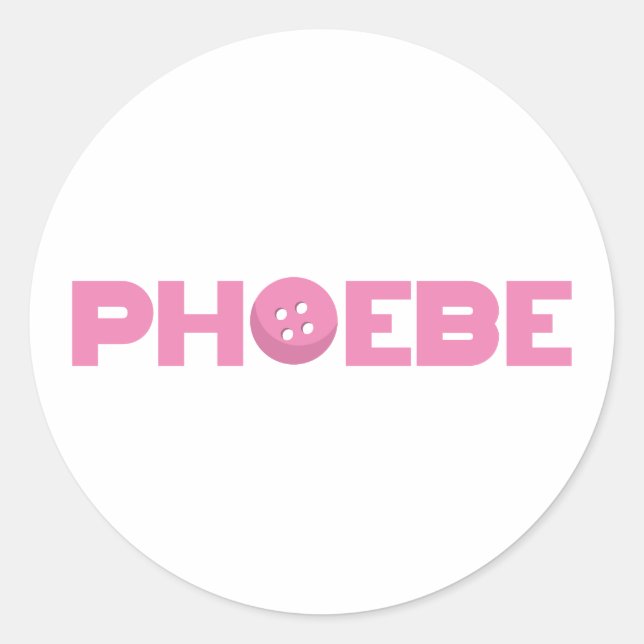 Pegatina Redonda botón Phoebe (Anverso)