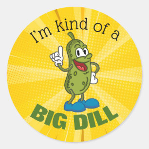 Pegatina Redonda Botón Pun de Pickle Big Dill