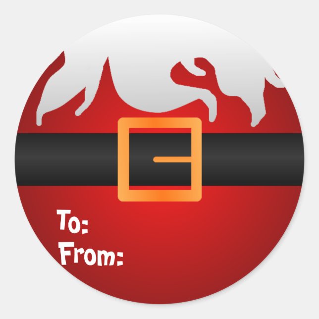 Pegatina Redonda botón Santa (Anverso)