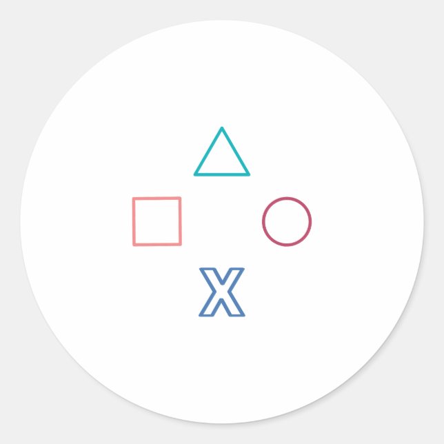 Pegatina Redonda Botones de controlador, Regalo para jugador, video (Anverso)